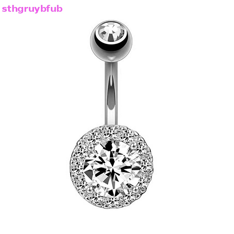 Khuyên Rốn Bằng Thép Không Gỉ Đính Đá Zircon Quyến Rũ
