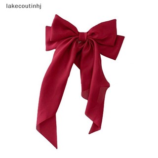 Lakecou Nơ Ruy Băng Kẹp Tóc Mũ Đơn Giản Thanh Lịch Sa Mùa Xuân Kẹp Cố Định Retro Đảng Mũ Đội Đầu Tóc Đỏ Phụ Kiện tinhj