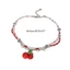 KIN Y2K Đỏ Anh Đào Trái Tim Đính Hạt Vòng Cổ Choker Nữ Bohemian Hạt Anh Đào Mặt Dây Chuyền Vòng Cổ Vintage Egirl Vòng Cổ Người Do Thái