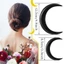 MERIGGIARE Hình Mặt Trăng Kẹp Tóc Đen / Nâu Phụ Kiện Tóc Phong Cách Retro Lược Tóc