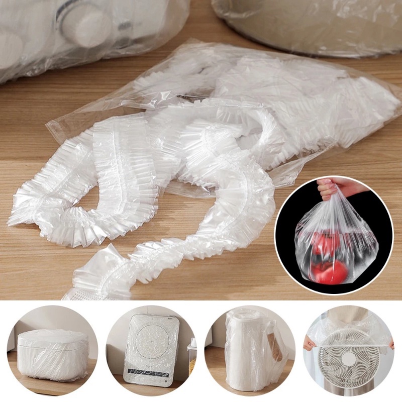 Set 50 / 10 Vỏ Bọc Lò Vi Sóng Bằng Nhựa Dày Dặn Co Giãn Chống Bám Dầu Chống Bụi Đa Năng