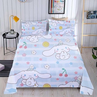 G13 Sanrio Cinnamoroll 3in1 Bộ chăn ga gối ga trải giường Vỏ chăn ký túc xá có thể giặt thoải mái Bộ đồ gia đình G13