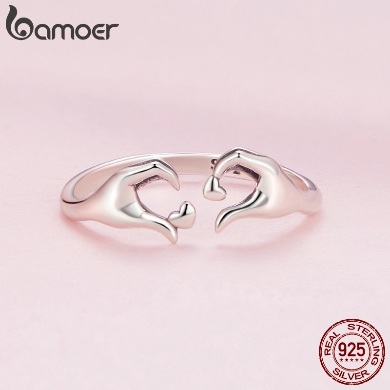 BAMOER Nhẫn Bạc 925 HìNh MèO ThờI Trang Cho Nữ