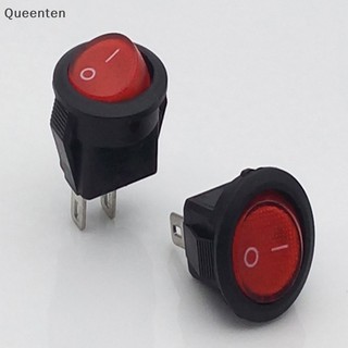 Queenten 10 Chiếc KCD11 Đường Kính Nhỏ Thuyền Tròn Rocker Công Tắc Đen Tròn Đen Trắng Đỏ 2 Pin ON-OFF Rocker QT