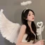 Flgo Feather Angel Halos Băng đô và Cây đũa phép thiên thần Halloween Trang phục hóa trang