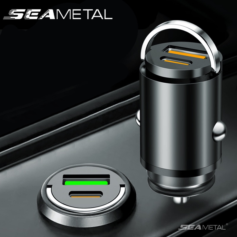 Seametal mini Sạc Nhanh Loại C pd 30w Thông Minh Cho Xe Hơi