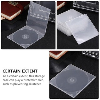 SERENE 20 Cái Hộp PP Vuông, Đĩa Đơn Phong Cách Mỏng CD, Vỏ PP Di Động Có Thể Lắp Đặt Hộp Bảo Quản DVD Trong Suốt DVD
