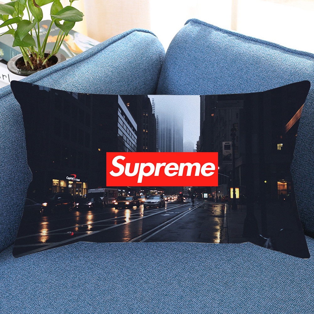 Vỏ Gối Chữ Nhật In Logo Supreme Một Mặt Bằng Polyeste Trang Trí Nhà Cửa (Không Kèm Lõi)