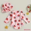 Mgg-toddler Girl Rash Guard Đồ bơi, Bộ đồ tắm dài tay in hình dâu tây + Mũ chống nắng