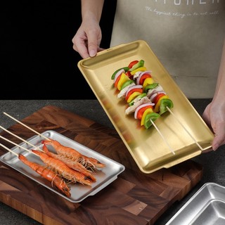 Đĩa Inox 304 Hình Chữ Nhật Phẳng Đựng Sushi Kiểu Hàn Quốc,Khay Inox Trang Trí Trưng Bày,Đựng Thức Ăn, Dụng Y Tế, Spa