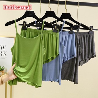 Bộ Đồ Ngủ 2 Món Gồm Áo Cotton Trơn Dáng Rộng Và Quần Ngắn Thời Trang Mùa Hè 2023