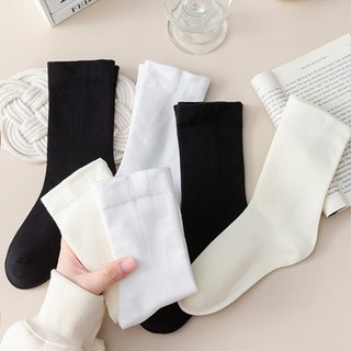 Vipdeal1 Đôi Vớ cotton Lụa Lạnh Màu Trơn Thời Trang Xuân Hè Phong Cách Nhật Bản Dành Cho Nữ