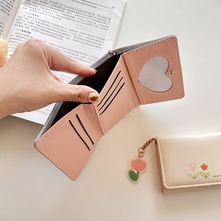 Ví nhỏ PIERRE LOUES họa tiết hoa tulip hoạt hình đáng yêu cho nữ