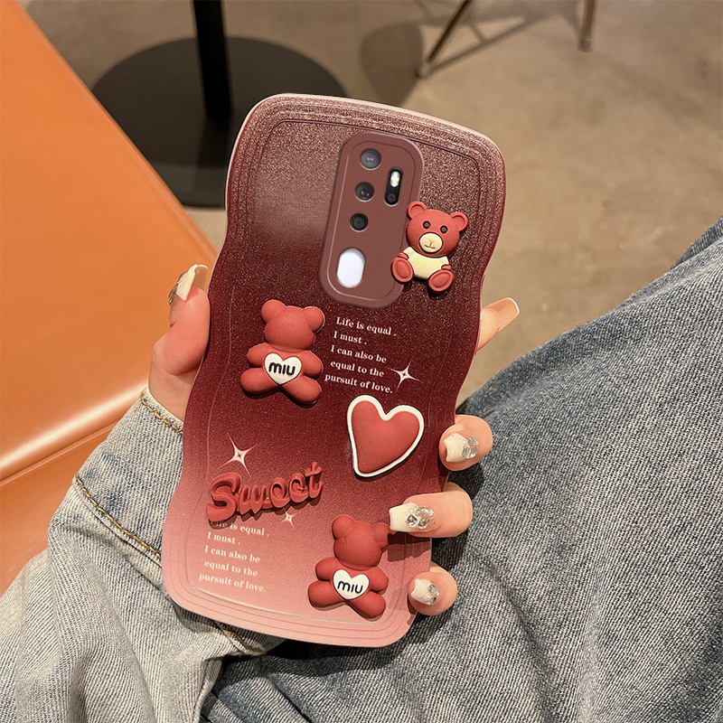 ốp lưng oppo A9 2020 ốp lưng oppo A5 2020 Ốp Điện Thoại tpu Mềm Hình Gấu 3D Màu Hồng / Xanh Dương OPPO A9 2020 A5 2020 F11 Pro A9 2020 F9 A3S A83 A31 A53 2020 MMX