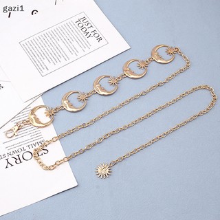 Thắt Lưng Dây Xích Mặt Hình Mặt Trăng / Mặt Trời Bằng Kim Loại Thời Trang Vintage Cho Nữ Gzi1