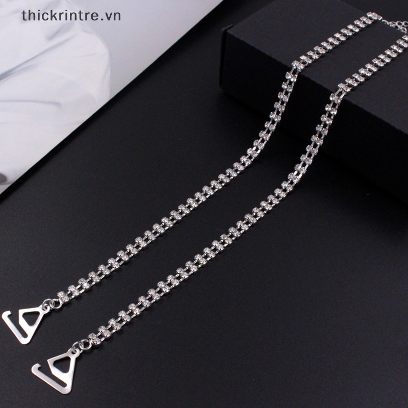 1 Cặp Dây Đeo Áo Ngực Vô Hình Đính Đá Chống Trượt Dễ Điều Chỉnh