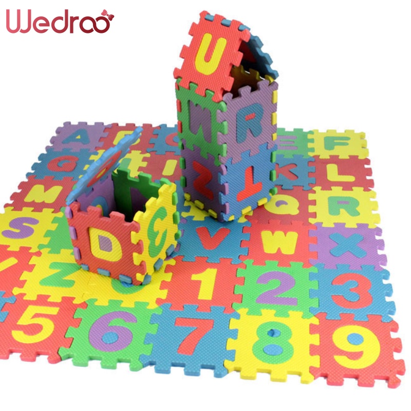 Đồ chơi xếp hình WEDROO 36 chữ cái và số bằng EVA hỗ trợ giáo dục cho trẻ em