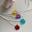 BTF Mini Acrylic Hoa Charm Mặt Dây Chuyền Hạt Rời Hoa Quyến Rũ DIY Trang Sức Làm