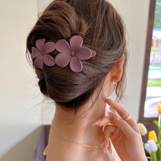 Kẹp Tóc Đuôi Ngựa / Kẹp Tóc Đuôi Ngựa Mặt Nhám Màu Trơn Hình Hoa Cá Tính Phong Cách Hàn Quốc Cho
