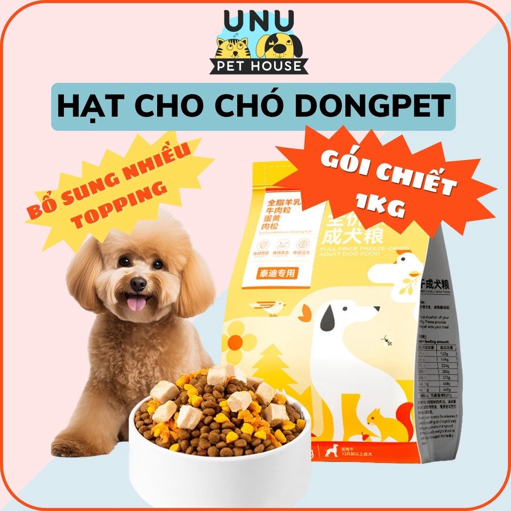 Hạt cho chó DONGPET mix cùng thịt sấy khô cao cấp chuyên dành cho chó ...