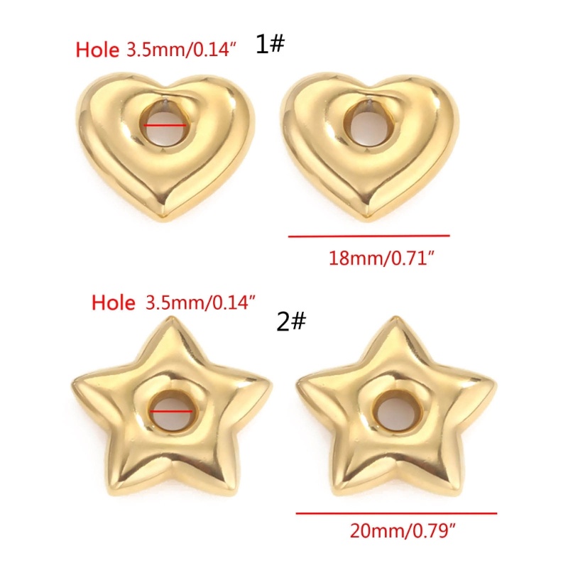 ZYARUKO Trái Tim Ngôi Sao Charm Thép Không Gỉ Miếng Đệm Hạt DIY Trang Sức Làm Móc Khóa
