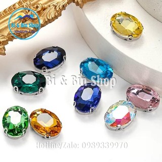 Đá Đế Oval 18x25mm Pha Lê Đính Kết Trang Phục Thời Trang, Trang Trí Vương Miện