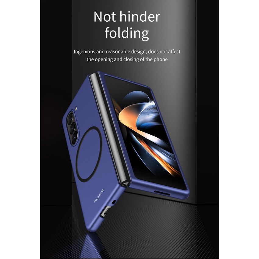 Vỏ điện thoại từ tính inovagen cho samsung galaxy z fold 5, gấp 4, gấp 3, baby skin touch, hỗ trợ sạc không dây, vỏ bảo vệ toàn diện pc chống vân tay