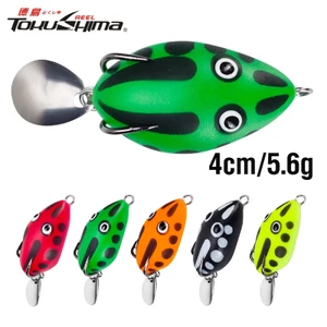 1 cái 4 cm / 5,6g mini soft frog câu cá đầy màu sắc lure toman topwater fishing lure 2 sequin hooks jump frog baits soft swimbaits