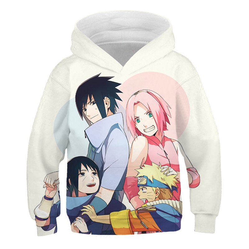 Naruto hoodies mới đến mùa thu bé trai cô gái áo nỉ kakashi in 3d trẻ em quần áo dài tay thể thao