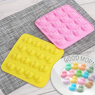 Khuôn Silicon Hoạt Hình Gấu Chuột Mèo Lợn Vịt Làm Bánh Socola,Pudding,Thạch,Xà Phòng Khuôn Động Vật Nướng Cupcake Topper