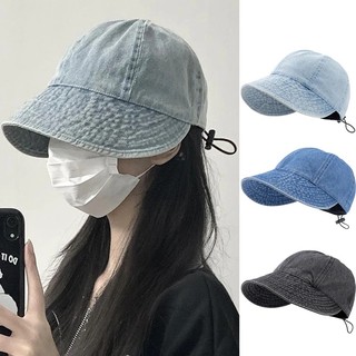 Nón Tai Bèo Vải Denim Vành Rộng Dây Rút Chống Nắng Có Thể Điều Chỉnh Thời Trang Mùa Hè Cho Nam Và Nữ