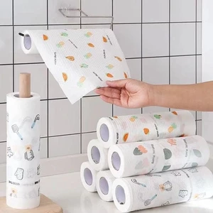 Cuộn Khăn Lau Chén Dĩa Dùng 1 Lần Bằng Vải Không Dệt Có Thể Tái Sử Dụng