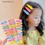 Set 10 Kẹp Tóc Hình Chữ Nhật / Vuông / Oval Màu Đen Đơn Giản Cho Bé Gái