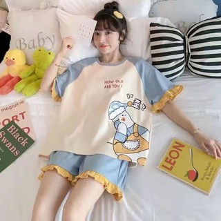 Bộ Đồ Ngủ Ngắn Tay Thời Trang Mùa Hè Dành Cho Nữ