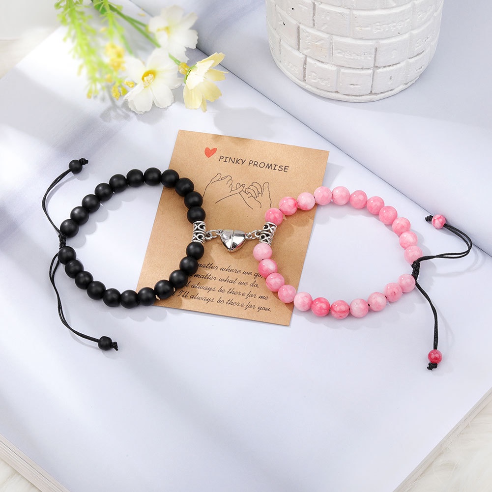 Vòng Tay Chuỗi Hạt Đá Mã Não Có Từ Tính Thời Trang Cho Cặp Đôi