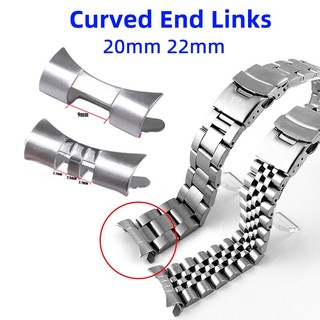 Set 2 Đầu Nối Bằng Thép Không Gỉ 20mm 22mm Cho Đồng Hồ Seiko SKX009 SKX007 Jubilee Dây đeo bằng thép không gỉ