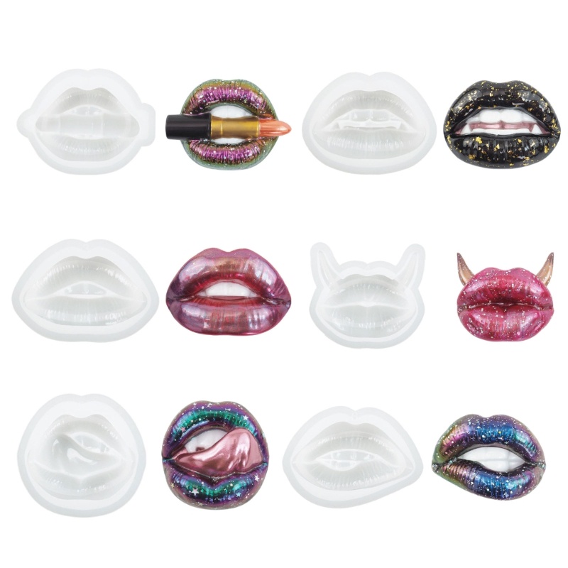 Flgo Silicone DIY Đồ Trang Trí Khuôn Trang Trí Bàn Full Môi Hình Chất Liệu Silicon
