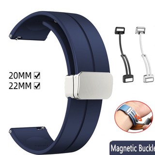 Dây Đeo Thay Thế Khóa Nam Châm 22mm 20mm Cho Đồng Hồ Samsung Watch3 / 4 41M 45mm