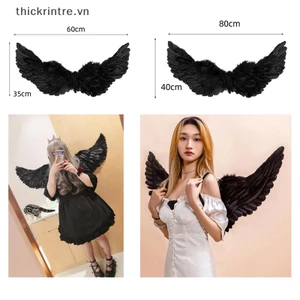 1 Đôi Cánh Thiên Thần Lông Vũ Trắng Đen