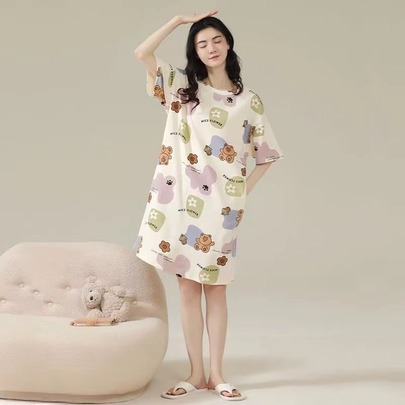 Váy Ngủ	Pyjama Đầm Ngủ Dáng Dài Cỡ Lớn Phong Cách Công Chúa Dễ Thương Thời Trang Mùa Hè Cho Nữ [lzf0626]