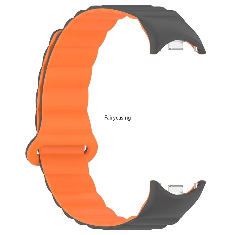 Dây đeo từ tính cho Xiaomi Mi Band 8 Vòng đeo tay thể thao silicon màu kép cho Xiaomi Band 10 9 8NFC Đồng hồ thay thế dây đeo cổ tay thông gió