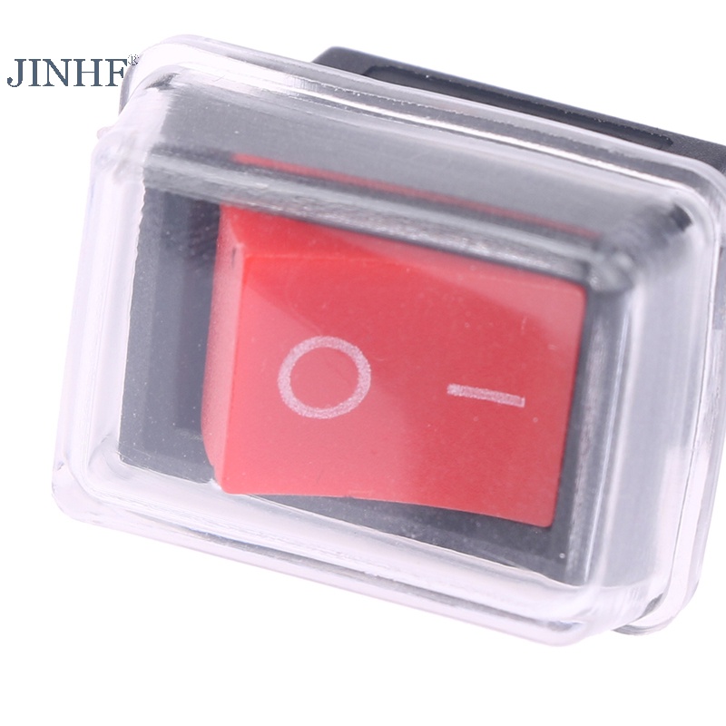 Jinhf 5 cái nút nhấn công tắc nhỏ 2pin bật / tắt công tắc rocker với nắp chống thấm nước nóng