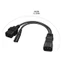 Btsg 1ft IEC 320 C14 sang C7 + C19 Cáp nguồn C14 Nam sang C7 + C19 Nữ Y Splitter Cáp chuyển đổi AC cho máy in Sca