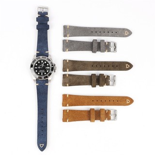 Dây Đeo Đồng Hồ Bằng Da Bò Thật 20mm 22mm Phong Cách Vintage