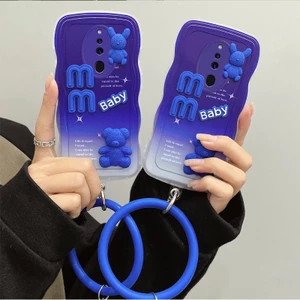 Ốp lưng Oppo F11 Pro Oppo F11 Điện thoại cạnh gợn sóng Vỏ dễ thương Búp bê hình ba chiều có vòng đeo tay Vỏ mềm Bảo vệ Camera Full Case GZ