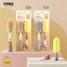 Bộ Cọ Bình Sữa SILICONE TOBÉ Tiện Lợi Vệ Sinh Bình Sữa Đầu Cọ Đa Năng Đầu Mút Đầu Silicone-hanzo2009