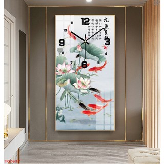 Tranh Đồng Hồ Treo Tường Cửu Ngư Quần Hội - Tranh Tráng Gương Tri Ân Thầy Cô 20/11