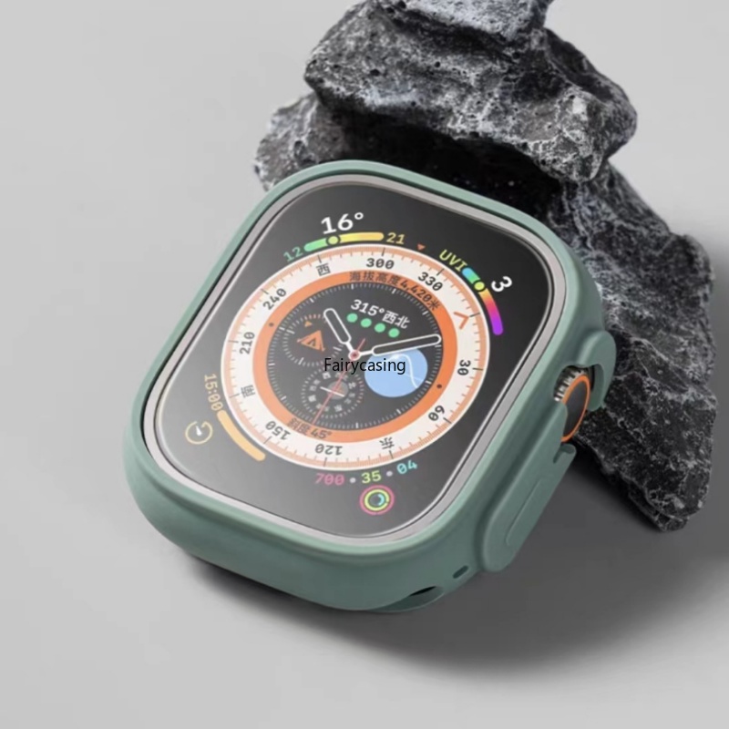Nửa tay bảo vệ cho Apple Watch 46MM 42mm 8 7 6 5 4 SE 40 / 44 / 41mm Vỏ mềm silicon chống trầy xước cho IWatch Series 10 9 Ultra 2 49mm 45 / 44 / 42mm 3 2 1Phụ kiện