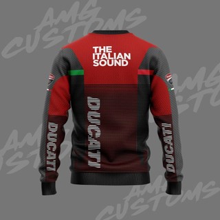 Áo Thun Dài Tay Sọc Đỏ DUCATI Oreo