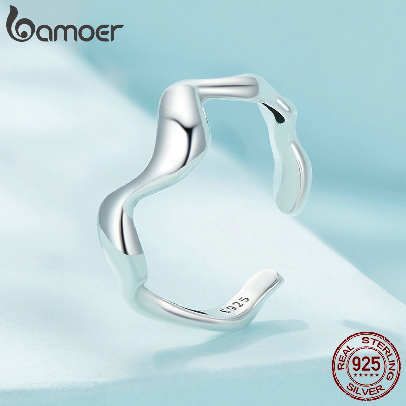 Bamoer Nhẫn Bạc 925 Gợn Sóng Thời Trang Cho Nữ